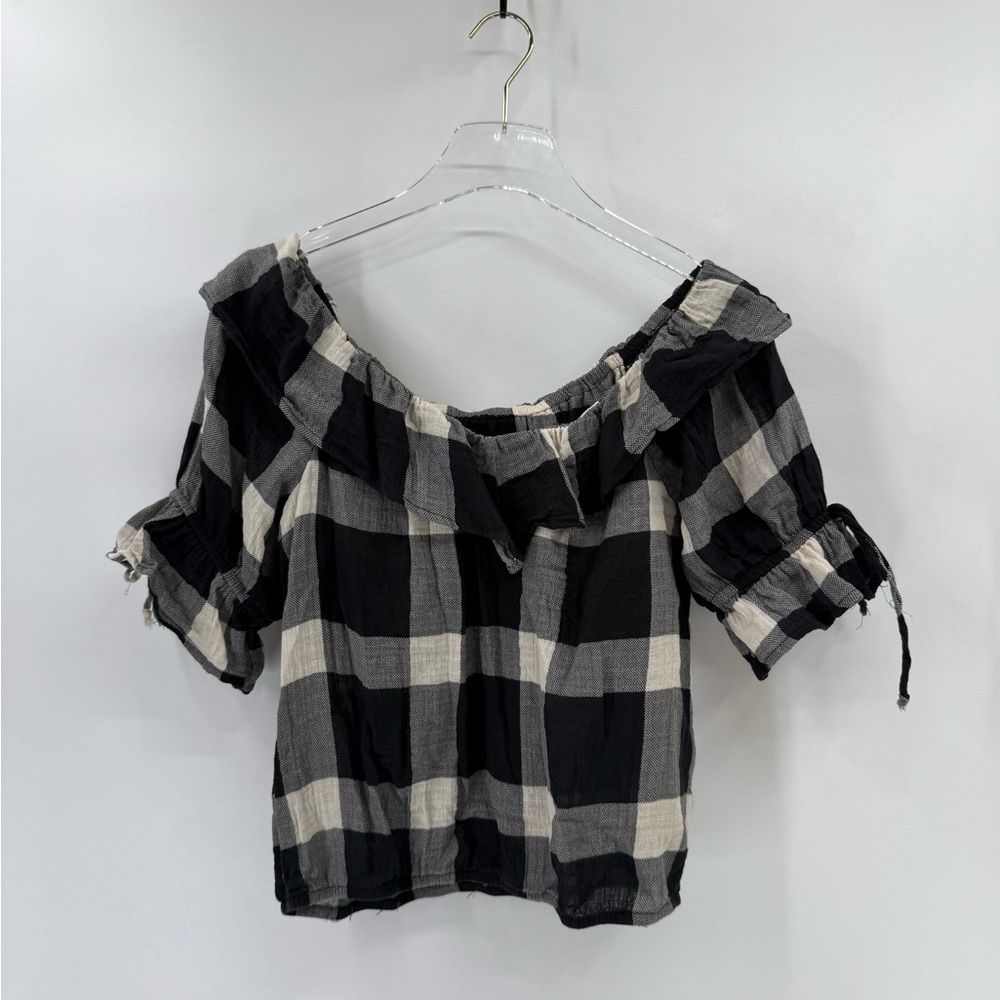 Anthropologie Ruffled Boat‎ Neck Top size xs - Picture 6 of 7